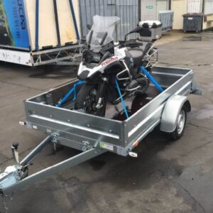 Remorque 2 essieux 500KG + porte-moto